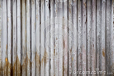 Old rusty zinc plate, vertical pattern on old metal sheet for vintage background. Grey dirty texture Stock Photo