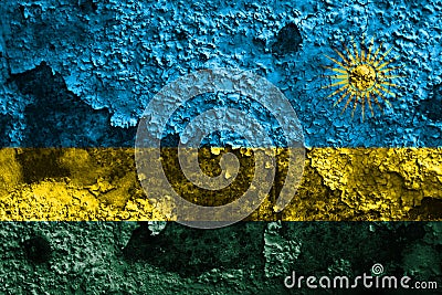 Old Rwanda grunge background flag Stock Photo