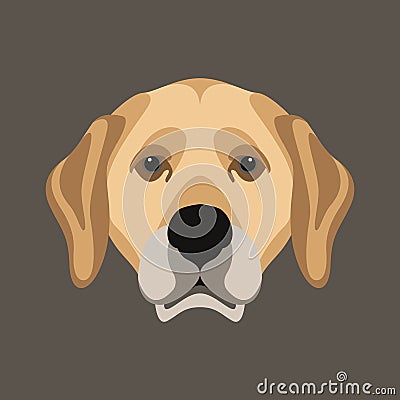 Old sad dog head vector illustration style Vector Illustration