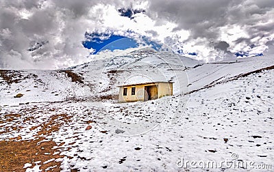 Old safe house at the Cotopaxi Stock Photo