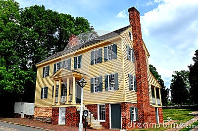 Old Salem, NC: 18th Century Main Street Houses Editorial Stock Photo