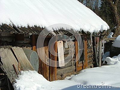 Old sauna building (Siberia) Stock Photo