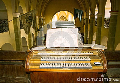 Old saxon fortified church organ Editorial Stock Photo