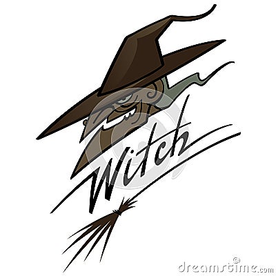 Old scary witch Vector Illustration