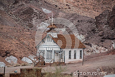 Old School Building in Calico ghost town, USA Editorial Stock Photo