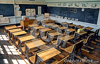 Old School Classroom Stock Photo