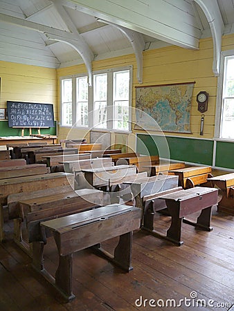 Old School Classroom With Desks V Royalty Free Stock 