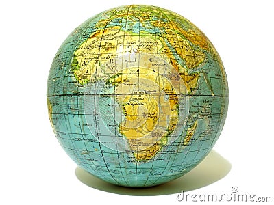 Old school globe isolated over white Stock Photo