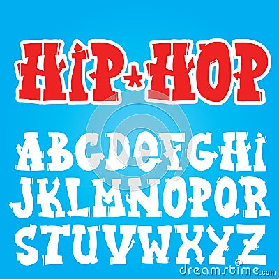 Old school graffiti font Vector Illustration