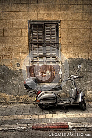 Old scooter Stock Photo