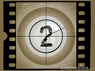 Old Scratched Film Countdown 2 Vector Illustration