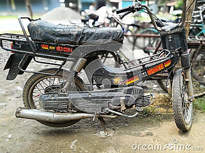 Old second hand Indian bike Editorial Stock Photo