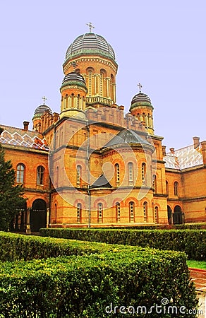 Old Seminarska Church. Chernivtsi national university Stock Photo