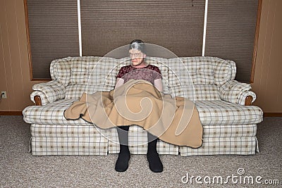 Old Senior Elderly Woman Sad and Lonely Stock Photo