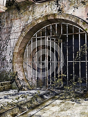 Old sewer entrance Stock Photo