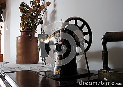 Old Sewing machine. Stock Photo