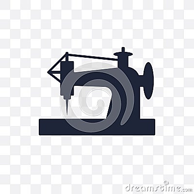 Old sewing machine transparent icon. Old sewing machine symbol d Vector Illustration