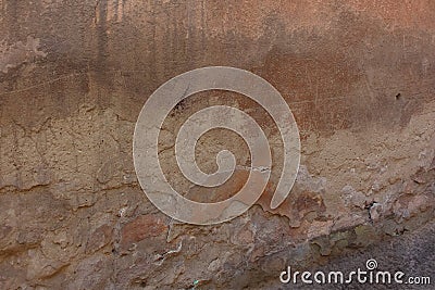 The old shabby wall which shows several layers Stock Photo