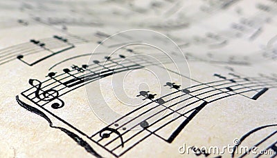 Old sheet music Stock Photo