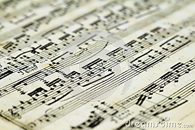 Old sheet music with notes Stock Photo