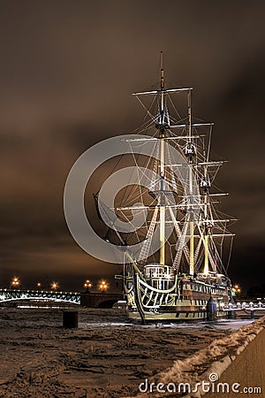 Old ship. St.-Petersburg. Stock Photo