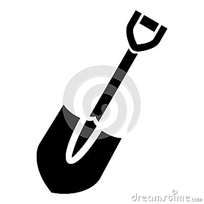 Old shovel icon, simple style Vector Illustration