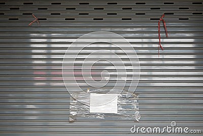 Old shutter roller door aluminium Stock Photo