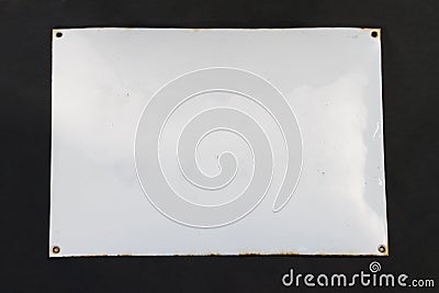 Old sign of enamel Stock Photo