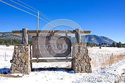 Old sign of Flagstaff,Arizona Stock Photo