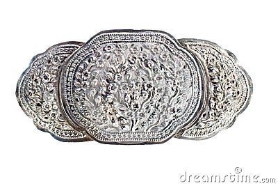 Old silver buckle Stock Photo