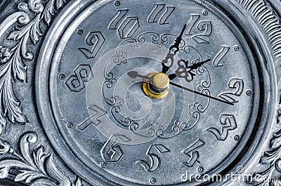 Old silver clock Stock Photo