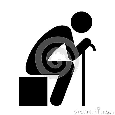 Old sitting person Vector Illustration