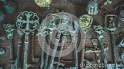 Old Skeleton Keys Vintage Collection Photo Stock Photo