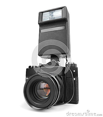 Old SLR camera Stock Photo