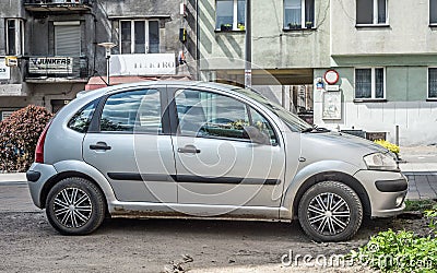 Old small car Citroen C3 first generation parked Editorial Stock Photo