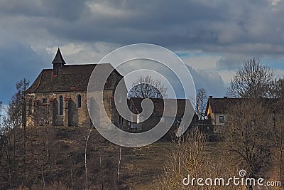 Old small church on the hill in Austria Stock Photo