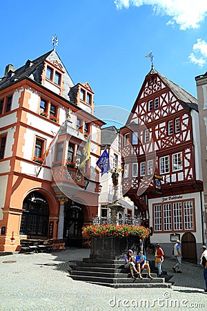 Old small city Bernkastel Kues in Germany Editorial Stock Photo