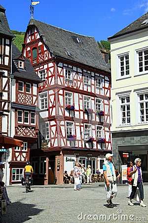 Old small city Bernkastel Kues in Germany Editorial Stock Photo