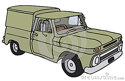 Old small delivery car Vector Illustration