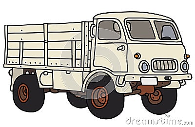 Old small terrain truck Vector Illustration