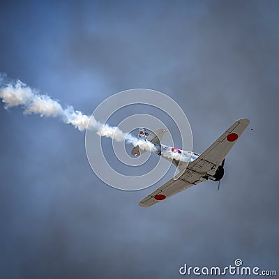 Old smoking plane Editorial Stock Photo