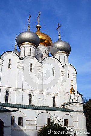 Old Smolensk icon church in Novodevichy convent in Moscow. Stock Photo