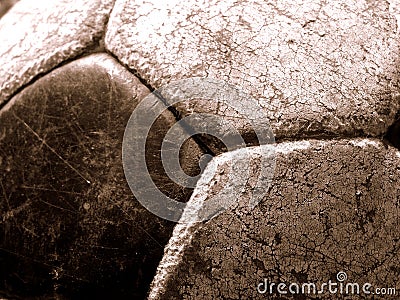 Old soccer ball background Stock Photo