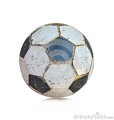 Old soccer ball Stock Photo