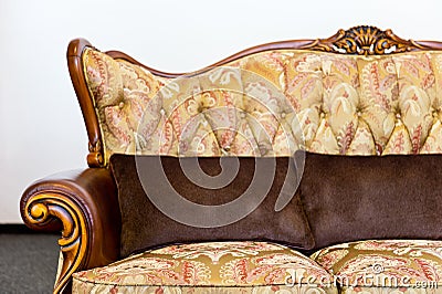 Old sofa armrest Stock Photo