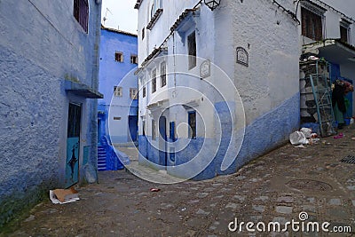 The old and somewhat neglected back streets of Morocco Editorial Stock Photo