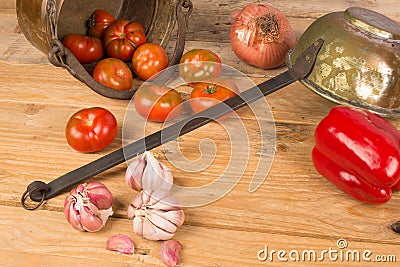 Old soup laddle Stock Photo