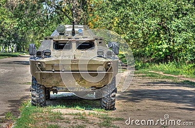 An old Soviet Armored troop-carrier Stock Photo