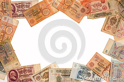 old Soviet banknotes Stock Photo