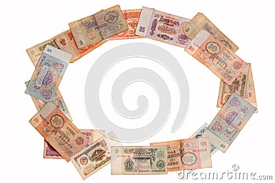 Old Soviet banknotes Stock Photo